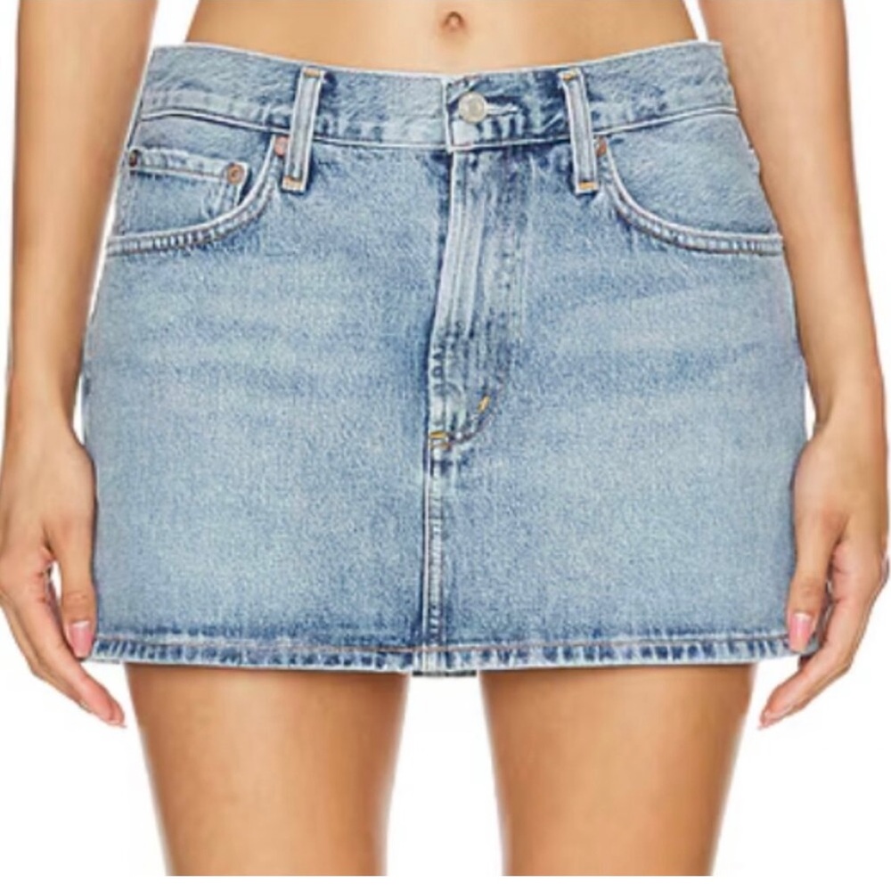 Agolde Alek Blue Mini Skirt Casual Night Out
